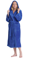 Sateen Touch Hooded Fleece Bathrobe