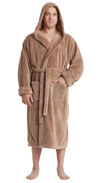 Sateen Touch Hooded Fleece Bathrobe